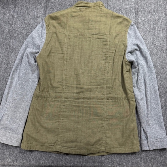Caslon Woman’s Army Olive Green and Gray Cargo Utility Jacket size Medium - Picture 2 of 3